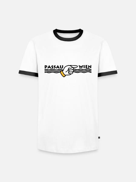 Passau Wien - Männer Kontrast-T-Shirt - Weiß/Schwarz