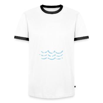Ich will Meer - Männer Kontrast-T-Shirt - Weiß/Schwarz - Vorne - AI Model Female 172 light (172cm) & AI Model Male 178 dark (178cm)