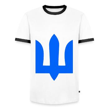 Ukraine - Männer Kontrast-T-Shirt - Weiß/Schwarz - Vorne - AI Model Female 172 light (172cm) & AI Model Male 178 dark (178cm)
