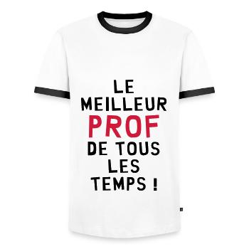 Le meilleur Prof de tous les temps ! - T-shirt contrasté Homme - blanc/noir - Devant - AI Model Female 172 light (172cm) & AI Model Male 178 dark (178cm)