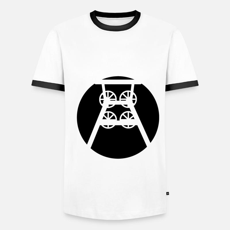 Ruhrpott Zeche Förderturm (b) - Männer Kontrast-T-Shirt - Weiß/Schwarz