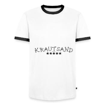 Elbinsel Krautsand Urlaub Seil Seestern (b) - Männer Kontrast-T-Shirt - Weiß/Schwarz - Vorne - AI Model Female 172 light (172cm) & AI Model Male 178 dark (178cm)
