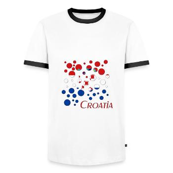 Kroatien Bubbles Croatia - Männer Kontrast-T-Shirt - Weiß/Schwarz - Vorne - AI Model Female 172 light (172cm) & AI Model Male 178 dark (178cm)