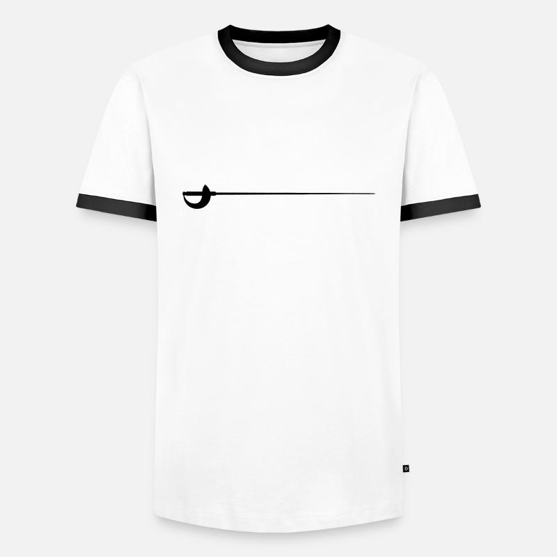 Säbel - Männer Kontrast-T-Shirt - Weiß/Schwarz