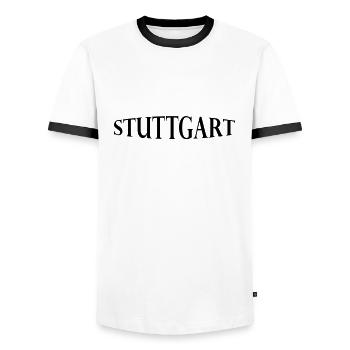Stuttgart - Men's Ringer Shirt - white/black - Front - AI Model Female 172 light (172cm) & AI Model Male 178 dark (178cm)