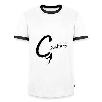 climbing - Männer Kontrast-T-Shirt - Weiß/Schwarz - Vorne - AI Model Female 172 light (172cm) & AI Model Male 178 dark (178cm)