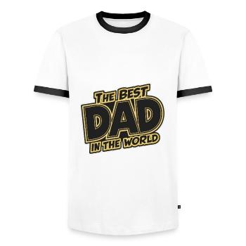 Bester Papa Dad auf der Welt - Vatertag Geburtstag - Männer Kontrast-T-Shirt - Weiß/Schwarz - Vorne - AI Model Female 172 light (172cm) & AI Model Male 178 dark (178cm)