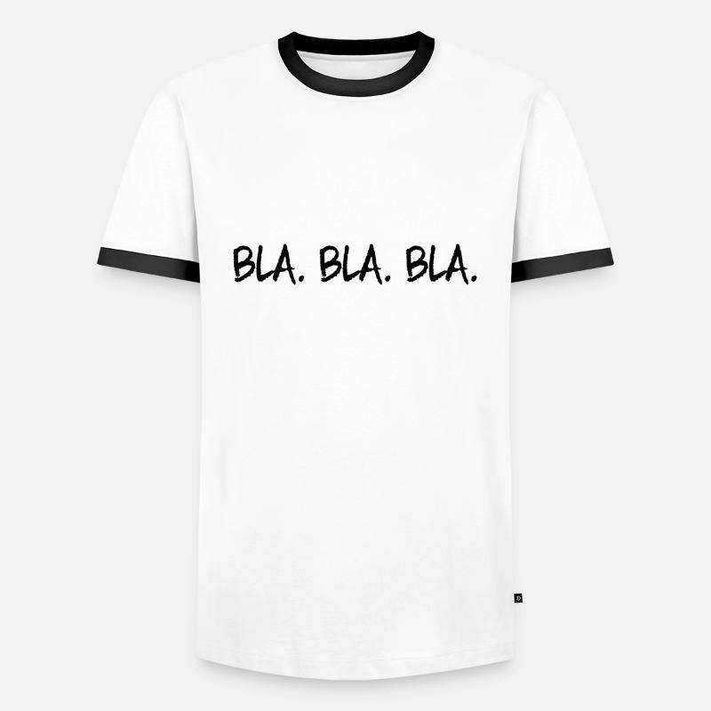 Bla Bla Bla - Männer Kontrast-T-Shirt - Weiß/Schwarz