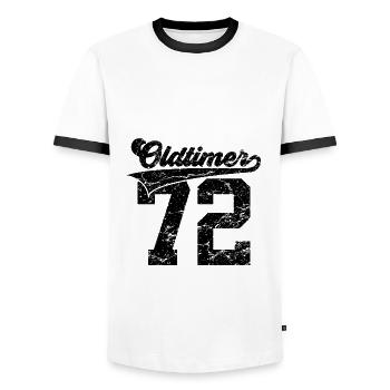 54E ANNIVERSAIRE 1972 MILLÉSIME 72 - T-shirt contrasté Homme - blanc/noir - Devant - AI Model Female 172 light (172cm) & AI Model Male 178 dark (178cm)