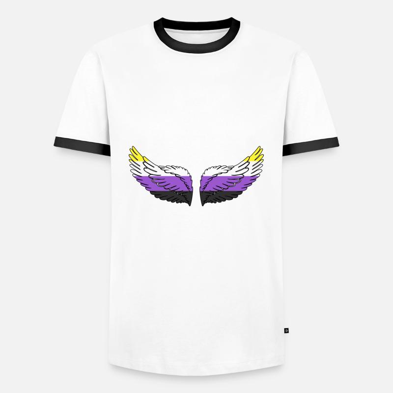 Wing Nonbinary Non-Binary Gender Nonbinary - Men's Ringer Shirt - white/black