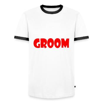Groom - T-shirt contrasté Homme - blanc/noir - Devant - AI Model Female 172 light (172cm) & AI Model Male 178 dark (178cm)