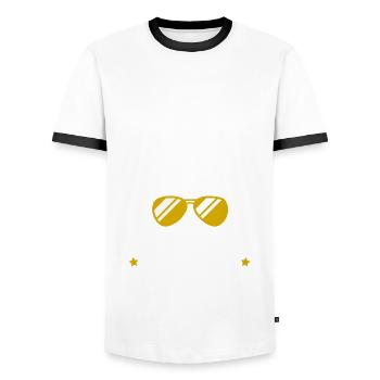 Pas besoin d'être beau gosse - T-shirt contrasté Homme - blanc/noir - Devant - AI Model Female 172 light (172cm) & AI Model Male 178 dark (178cm)