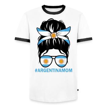 Argentinische Mama Argentinien Mama Argentinische Fla - Männer Kontrast-T-Shirt - Weiß/Schwarz - Vorne - AI Model Female 172 light (172cm) & AI Model Male 178 dark (178cm)