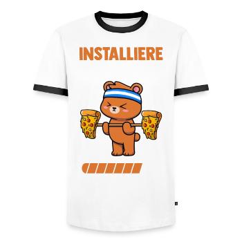 Muskeln Sport Fitness Gewichtheben Bär - Männer Kontrast-T-Shirt - Weiß/Schwarz - Vorne - AI Model Female 172 light (172cm) & AI Model Male 178 dark (178cm)