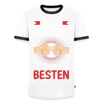 Großvater Opa und Enkel - Männer Kontrast-T-Shirt - Weiß/Schwarz - Vorne - AI Model Female 172 light (172cm) & AI Model Male 178 dark (178cm)