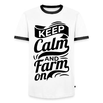 Bauer Spruch - Männer Kontrast-T-Shirt - Weiß/Schwarz - Vorne - AI Model Female 172 light (172cm) & AI Model Male 178 dark (178cm)