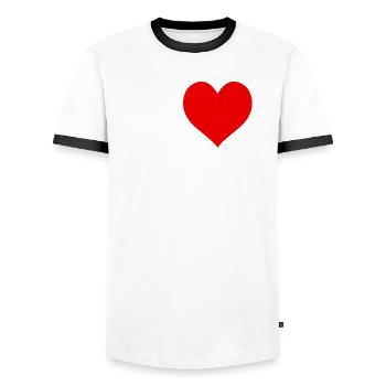 I Love Mexicans Heart Funny Witty - Men's Ringer Shirt - white/black - Front - AI Model Female 172 light (172cm) & AI Model Male 178 dark (178cm)