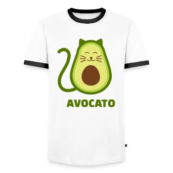 Avocado - Männer Kontrast-T-Shirt - Weiß/Schwarz - Vorne - AI Model Female 172 light (172cm) & AI Model Male 178 dark (178cm)
