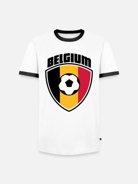 belgium - Men's Ringer Shirt - white/black