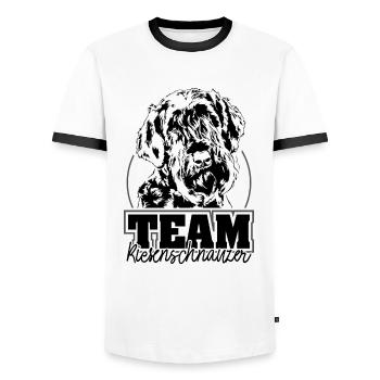TEAM Riesenschnauzer Hunde Hund Wilsigns IGP - Männer Kontrast-T-Shirt - Weiß/Schwarz - Vorne - AI Model Female 172 light (172cm) & AI Model Male 178 dark (178cm)