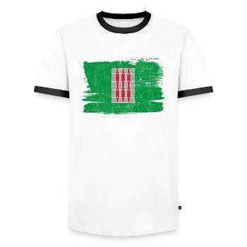 Umbria Flag Italy Flag Peace Vintage - Men's Ringer Shirt - white/black - Front - AI Model Female 172 light (172cm) & AI Model Male 178 dark (178cm)