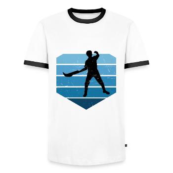 Basque Pelota Herren Pelota vasca Jai Alai - Männer Kontrast-T-Shirt - Weiß/Schwarz - Vorne - AI Model Female 172 light (172cm) & AI Model Male 178 dark (178cm)
