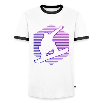 Snowboard Femme Snowboard Homme Snowboarder Snowboard - T-shirt contrasté Homme - blanc/noir - Devant - AI Model Female 172 light (172cm) & AI Model Male 178 dark (178cm)