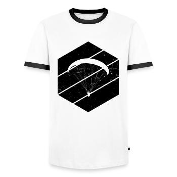 Paragliding Women Paragliding Paragliders Paragliders - Men's Ringer Shirt - white/black - Front - AI Model Female 172 light (172cm) & AI Model Male 178 dark (178cm)