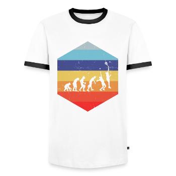 Paddle Paddle Tennis Paddle Court Women's Paddle Tenn - Men's Ringer Shirt - white/black - Front - AI Model Female 172 light (172cm) & AI Model Male 178 dark (178cm)