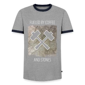 Stonemason Stone Sculptor Saying - Men's Ringer Shirt - grey/navy  - Front - AI Model Female 172 light (172cm) & AI Model Male 178 light (178cm)