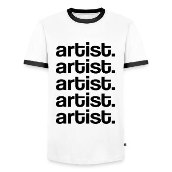 Artist Black Print - Männer Kontrast-T-Shirt - Weiß/Schwarz - Vorne - AI Model Female 172 light (172cm) & AI Model Male 178 dark (178cm)