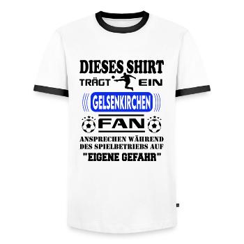 Stadt Fussball Fußball Fan Gelsenkirchen - Männer Kontrast-T-Shirt - Weiß/Schwarz - Vorne - AI Model Female 172 light (172cm) & AI Model Male 178 dark (178cm)