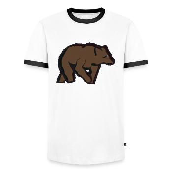 Braunbär Teddybär tierisch Grizzly Bär Geschenkide - Männer Kontrast-T-Shirt - Weiß/Schwarz - Vorne - AI Model Female 172 light (172cm) & AI Model Male 178 dark (178cm)