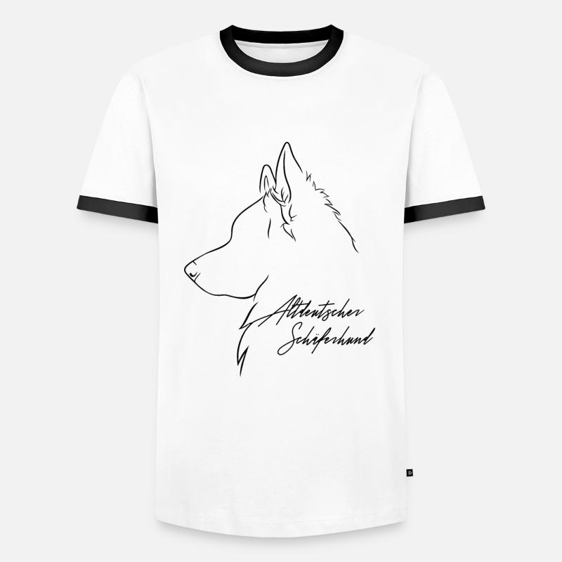 Altdeutscher Schäferhund Profil Hunde Wilsigns - Männer Kontrast-T-Shirt - Weiß/Schwarz