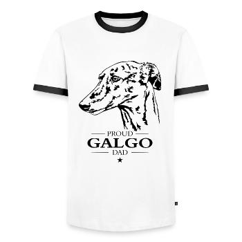 Galgo Papa Chien Chien Lévrier Wilsigns - T-shirt contrasté Homme - blanc/noir - Devant - AI Model Female 172 light (172cm) & AI Model Male 178 dark (178cm)