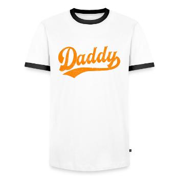 Daddy - Bester Dad Daddy Papa der Welt - est. 1983 - Männer Kontrast-T-Shirt - Weiß/Schwarz - Vorne - AI Model Female 172 light (172cm) & AI Model Male 178 dark (178cm)
