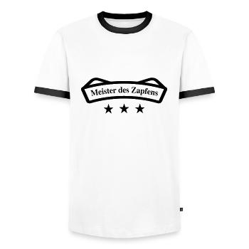 The master of the cone! - Men's Ringer Shirt - white/black - Front - AI Model Female 172 light (172cm) & AI Model Male 178 dark (178cm)