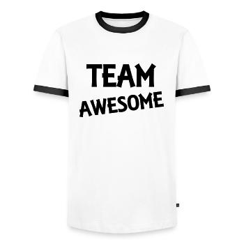 Team Awesome - T-shirt contrasté Homme - blanc/noir - Devant - AI Model Female 172 light (172cm) & AI Model Male 178 dark (178cm)