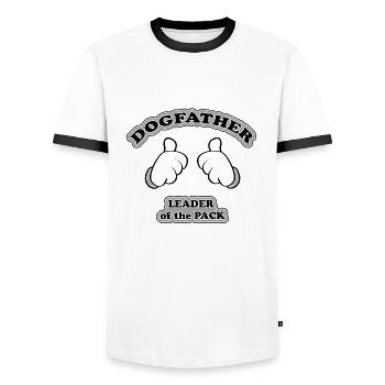 dogfather - leader of the pack - T-shirt contrasté Homme - blanc/noir - Devant - AI Model Female 172 light (172cm) & AI Model Male 178 dark (178cm)