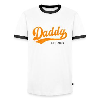 Daddy - Meilleur papa papa du monde - est. 2005 - T-shirt contrasté Homme - blanc/noir - Devant - AI Model Female 172 light (172cm) & AI Model Male 178 dark (178cm)