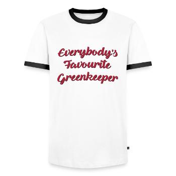 Everybodys favourite greenkeeper funny t - Men's Ringer Shirt - white/black - Front - AI Model Female 172 light (172cm) & AI Model Male 178 dark (178cm)