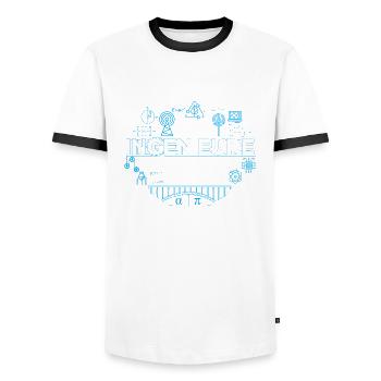 Ingenieur Philosophie - Männer Kontrast-T-Shirt - Weiß/Schwarz - Vorne - AI Model Female 172 light (172cm) & AI Model Male 178 dark (178cm)
