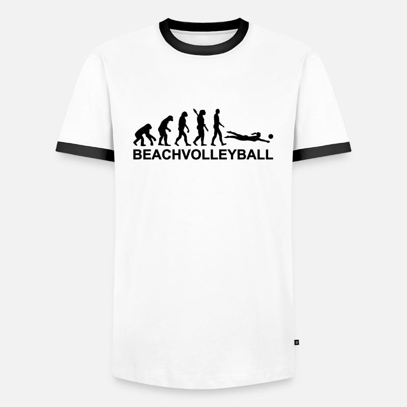 Évolution Beach volley - T-shirt contrasté Homme - blanc/noir