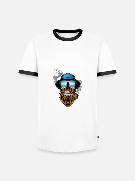 Lausbua Lederhosen - Männer Kontrast-T-Shirt - Weiß/Schwarz