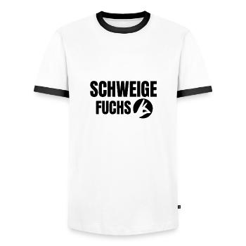 Schweigefuchs Kindergarten Erzieherin Lehrer - Männer Kontrast-T-Shirt - Weiß/Schwarz - Vorne - AI Model Female 172 light (172cm) & AI Model Male 178 dark (178cm)
