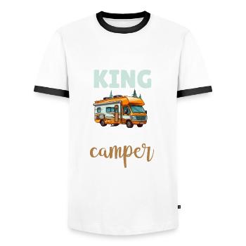 Camping Lover Outdoor RV Camper - Männer Kontrast-T-Shirt - Weiß/Schwarz - Vorne - AI Model Female 172 light (172cm) & AI Model Male 178 dark (178cm)
