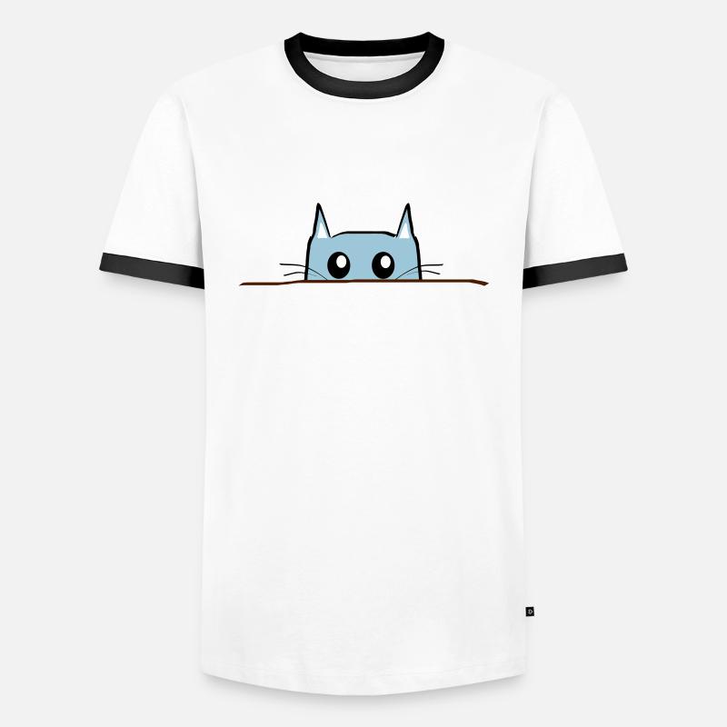 Table de BD chat - T-shirt contrasté Homme - blanc/noir