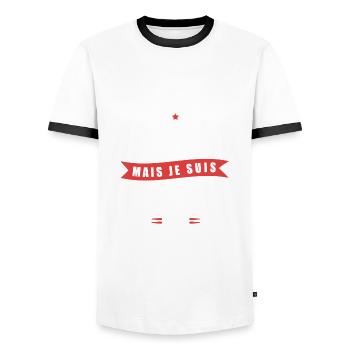 Pascal Parfait Cadeau prenom pascal - T-shirt contrasté Homme - blanc/noir - Devant - AI Model Female 172 light (172cm) & AI Model Male 178 dark (178cm)
