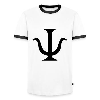 Psychologie psychologue signe symbole - T-shirt contrasté Homme - blanc/noir - Devant - AI Model Female 172 light (172cm) & AI Model Male 178 dark (178cm)