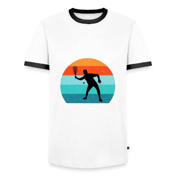 Racqueetball - T-shirt contrasté Homme - blanc/noir - Devant - AI Model Female 172 light (172cm) & AI Model Male 178 dark (178cm)